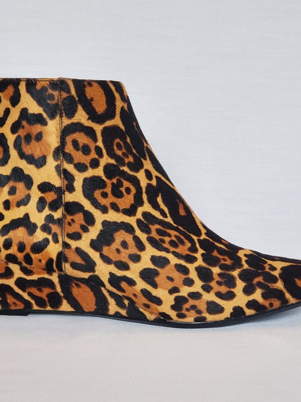 Calvin Klein Gael Leopard Print Haircalf Wedge Ankle Booties - Size 5.5 (NWOB)